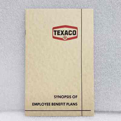 [Booklet] Texaco, Synopsis of of Employee Benefit Plans, Mottled-Cream Red Black