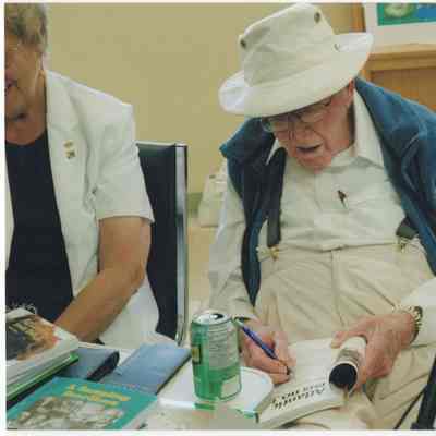 [Photo] Man Signing Copy of "Atlantic 1948 No.3", Colour, 4x6in