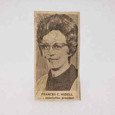 [Clipping] "Frances C. Hidell...Association President", c.1972