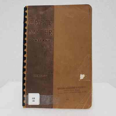 [Book] "Orifice Meter Constants: Gas, Air, Steam, Oil & Water", Handbook E-2, 1936/1955