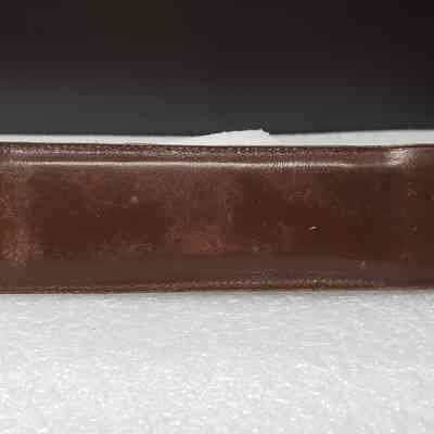 [Slide Rule] Dominion Bridge Co. Ltd./Riverside Iron & Engineering Works Ltd., White Plastic, Brown Leather - Front Case: Front view of case