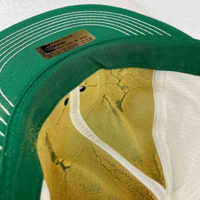 Close-Up of Interior. Sweatband and Deteriorating Foam Padding behind Crown