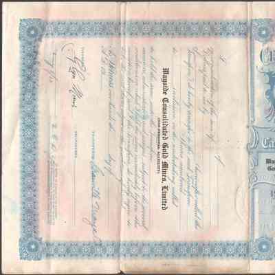 Scan of Share Certificate, Reverse