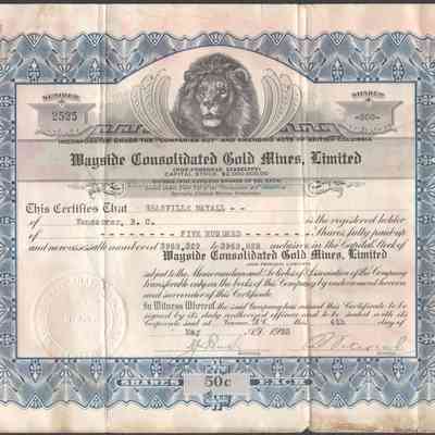Scan of Share Certificate, Front