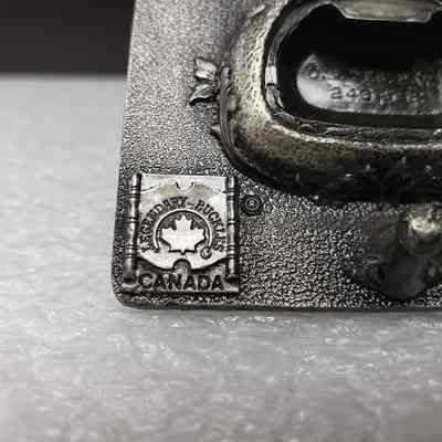 Belt Buckle] Old Vienna Lager, 1978 - Close-Up Legendary Buckles: Close-up of Legendary Buckles logo on bottom-left of back