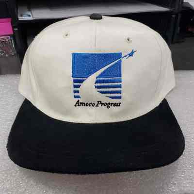 [Cap] Amoco Progress, Flying Star Design, Fabric White Black Blue