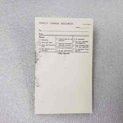 [Notepad] Document Communication NotePad, Texaco Canada Resources