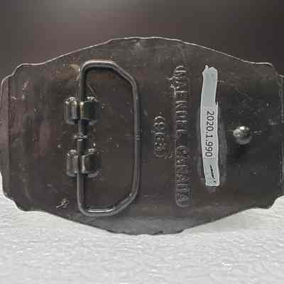 [Belt Buckle] Sandberg Bros. Trucking Ltd., Antique-Bronze Yellow - Back: View of back