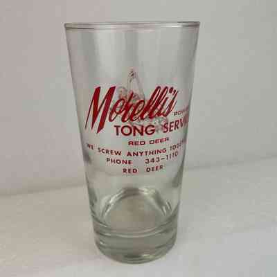 [Drinking Glass] Morelli's Power Tong Service, Red Deer, Glass, Red