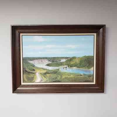 [Artwork] Old Devon Bridge, by Norm Normand, 1980, Oil Painting, Framed