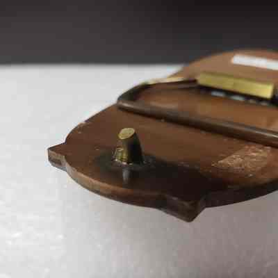 [Belt Buckle] Elk Point Oilmens Association, Antique-Copper - Hook, Angled: Angled close-up view of hook