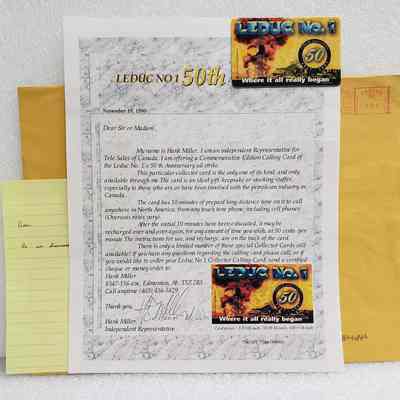 [Phone Card] Leduc No1 50th Anniversary, with Letter, Note, and Envelope, 18 November, 1997
