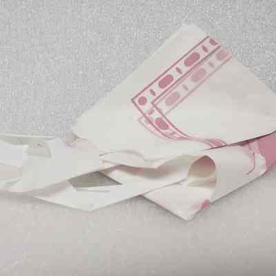 Bib in its folded form