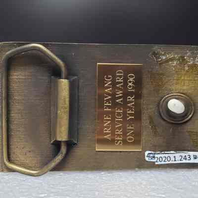 [Belt Buckle] Canadian Crude Separators Ltd., Antique-Bronze - Back: View of the back.