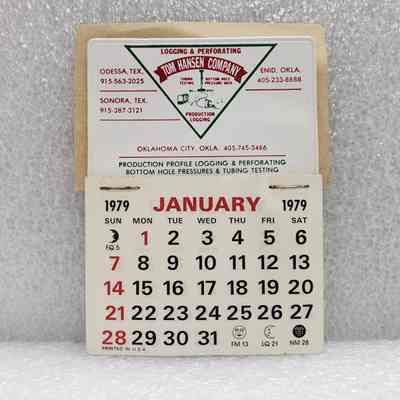 [Calendar] Tom Hansen Co., Oklahoma City, Pocket-Sized, 1979