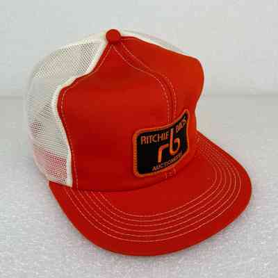 [Cap] Ritchie Bros. Auctioneers, Embroidered Patch, Padded Crown Orange, Mesh Body White