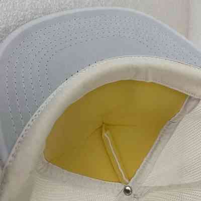Close-Up of Interior. Sweatband and Foam Padding behind Crown