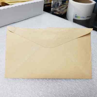 [Personal Effect] Headshot Photos with Note in Envelope, Carol Haggerty - Envelope, Back: Back view of the envelope