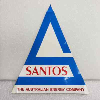 [Sticker] Santos, The Australian Energy Company, Triangle Blue Red White