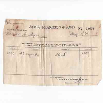 [Share Certificate] Wayside Consolidated Gold Mines Limited, 1933