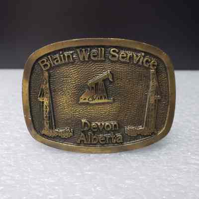 [Belt Buckle] Blain Well Service, Antique-Bronze