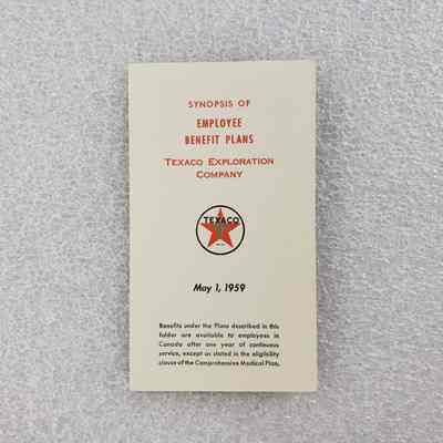 [Booklet] "Employee Benefit Plans", Texaco, 1959