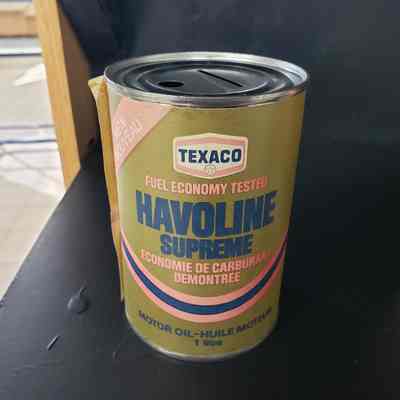 [Money Bank] Texaco Haviland Supreme Can, Gold Blue Red