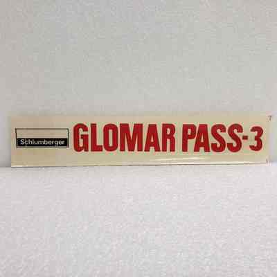 [Sticker] Schlumberger, GLOMAR PASS-3, Rect. White Red Black