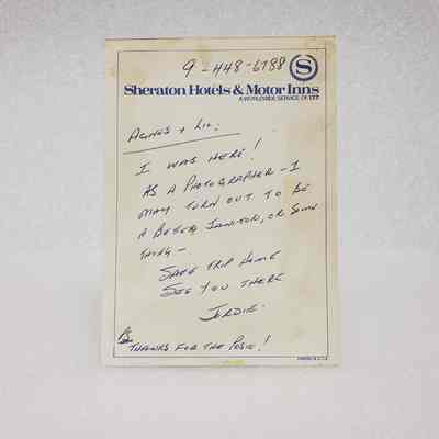 [Note] Agnes & Lil, from Jodie, Sheraton Hotels & Motor Inns, c.1971