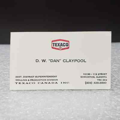 [Business Card] Texaco Canada - D.W. "Dan" Claypool, White