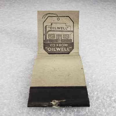 [Matchbook] Oil Well Supply Co., 20-strike, Orange Black White - Interior: View of interior