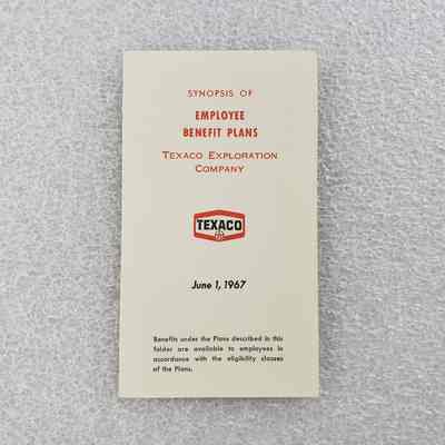 [Booklet] "Employee Benefit Plans", Texaco, 1967