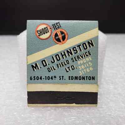 [Matchbook] M.O. Johnston Oil Field Service Ltd., 20-strike, Blue Orange White - Front: View of front cover