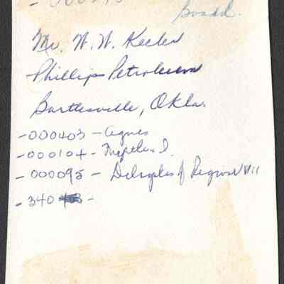 Scan of Invitation, Reverse