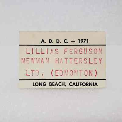 [Name Tag] Lillian Ferguson, Newman Hattersley Ltd., Association of Desk and Derrick Clubs, 1971