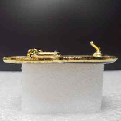 [Belt Buckle] Canadian Northwest Carrier Inc., Gold Enamel - Side: View from the side.