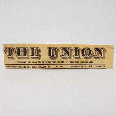 [Clipping] The Union, Monday, 20 August, 1971