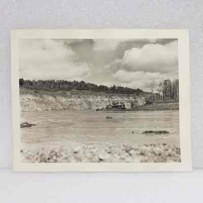 [Photo] River Bend w/ Bulldozer, Smith Photographers, Large, BW