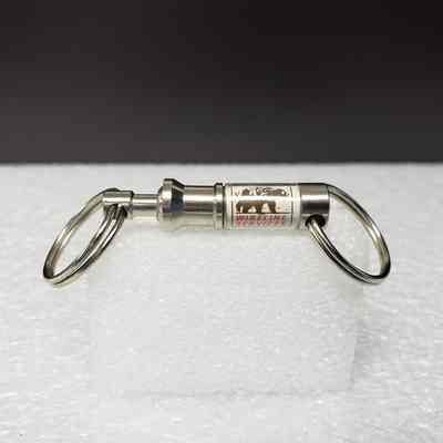 [Keychain] Strata Wireline Services, Bear, Dual-End, Metal Silver, Brown Red