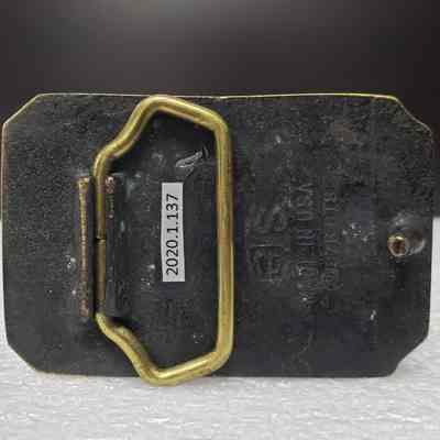 [Belt Buckle] Alberta Perforators Inc., Bronze - Back: View of back.