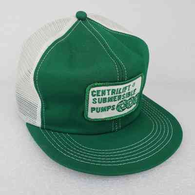 [Cap] Centrilift Submersible Pumps, Embroidered Patch, Padded Crown Green, Mesh Body White [Devil's Dust]