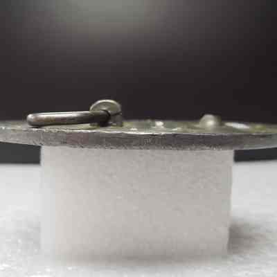 [Belt Buckle] CBI, Safe Worker, Antique-Silver [Broken] - Side: View from the side.