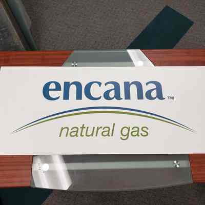 [Signage] Encana Natural Gas, Plastic White Blue Green