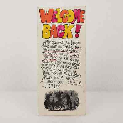 [Greeting Card] "Welcome Back!", From Betty Lou, Association of Desk and Derrick Clubs, September, 1972