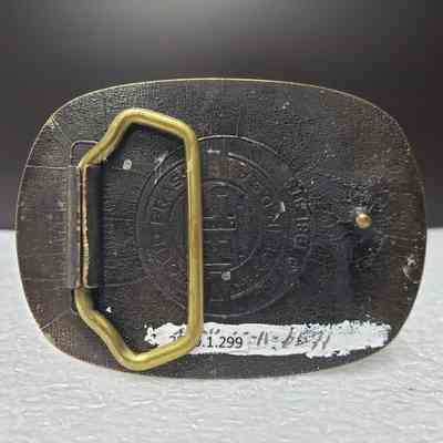 [Belt Buckle] Challenger Drilling, Safety Award, 1981, Antique-Bronze - Back: View of the back.
