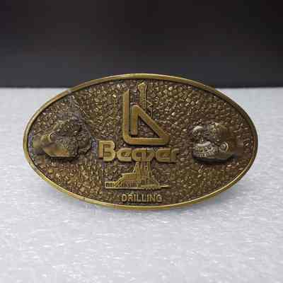 [Belt Buckle] Beaver Drilling, Antique-Bronze [Broken]