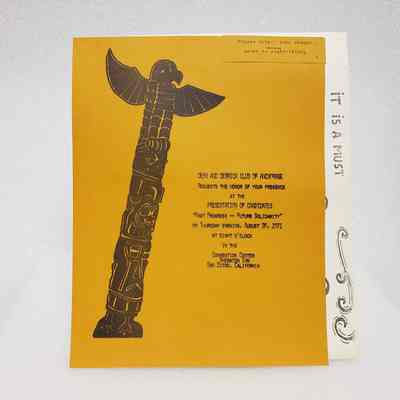 [Invitation] "Past Progress--Future Solidarity", Desk and Derrick Club of Anchorage, San Diego, 26 August, 1971