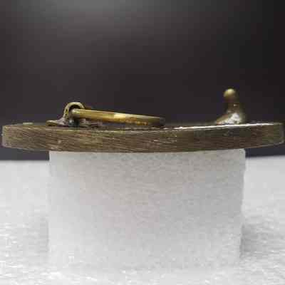 [Belt Buckle] Blain Well Service, Antique-Bronze - Side: View from the side.