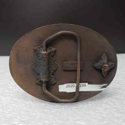 [Belt Buckle] Bill Jenkins Enterprises Ltd., Copper Turquoise - Back: View of the back.