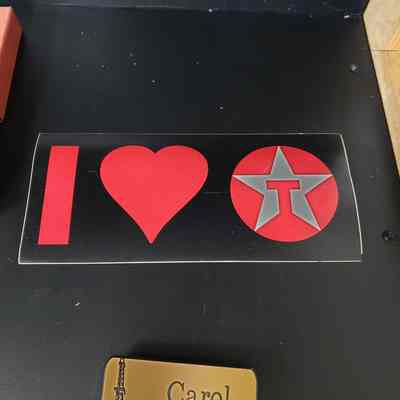 [Sticker] "I <3 Texaco", Rectangle, Black Red White